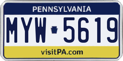 PA license plate MYW5619