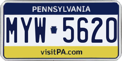 PA license plate MYW5620