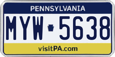 PA license plate MYW5638