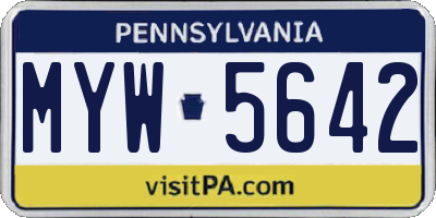 PA license plate MYW5642