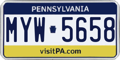 PA license plate MYW5658