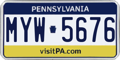 PA license plate MYW5676