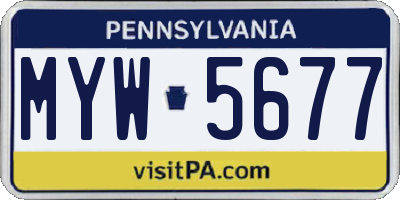 PA license plate MYW5677