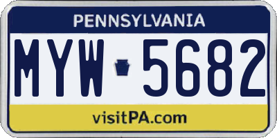 PA license plate MYW5682