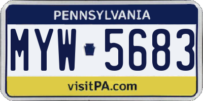 PA license plate MYW5683