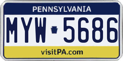 PA license plate MYW5686