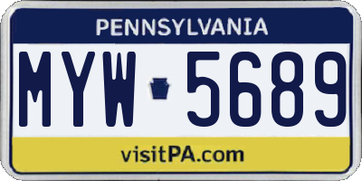PA license plate MYW5689