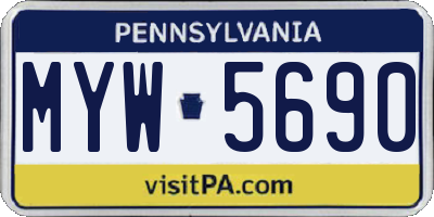 PA license plate MYW5690