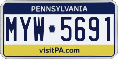 PA license plate MYW5691