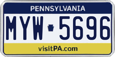PA license plate MYW5696
