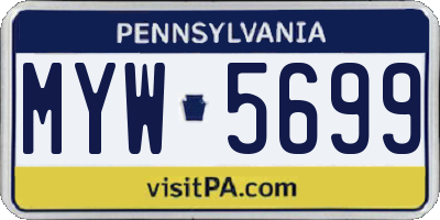 PA license plate MYW5699