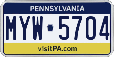 PA license plate MYW5704