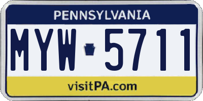 PA license plate MYW5711