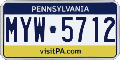 PA license plate MYW5712