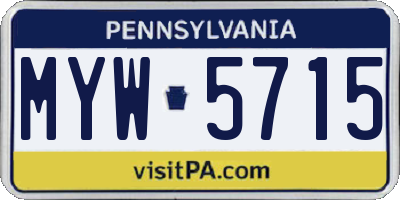 PA license plate MYW5715