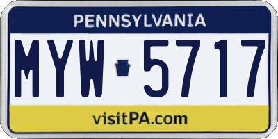 PA license plate MYW5717