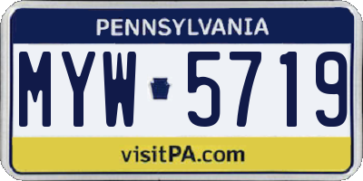 PA license plate MYW5719