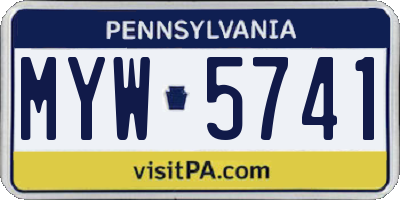PA license plate MYW5741