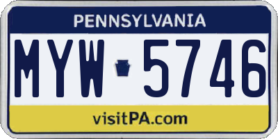 PA license plate MYW5746