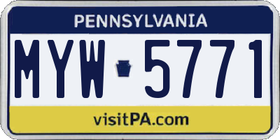 PA license plate MYW5771