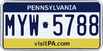PA license plate MYW5788