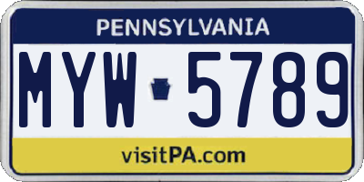 PA license plate MYW5789