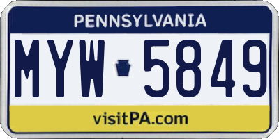 PA license plate MYW5849