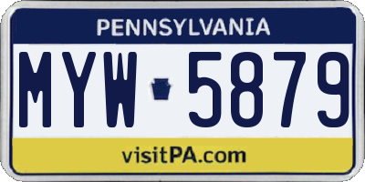 PA license plate MYW5879