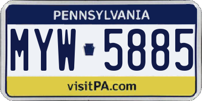 PA license plate MYW5885