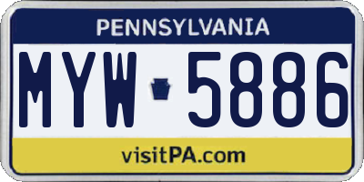 PA license plate MYW5886