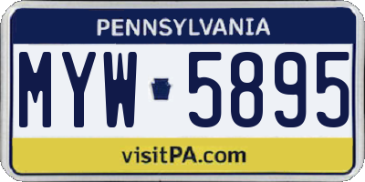PA license plate MYW5895