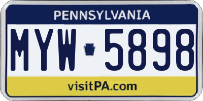PA license plate MYW5898