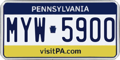 PA license plate MYW5900
