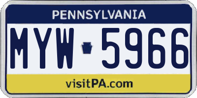 PA license plate MYW5966