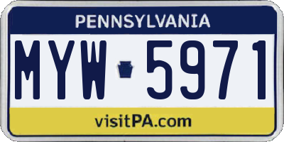 PA license plate MYW5971