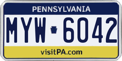 PA license plate MYW6042