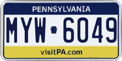 PA license plate MYW6049