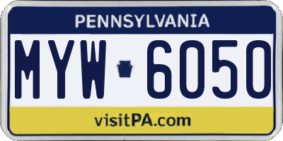 PA license plate MYW6050