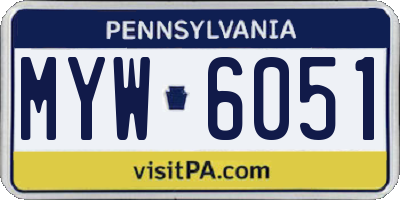 PA license plate MYW6051