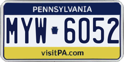 PA license plate MYW6052