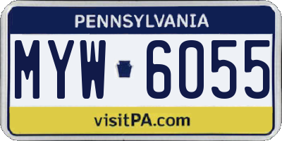 PA license plate MYW6055