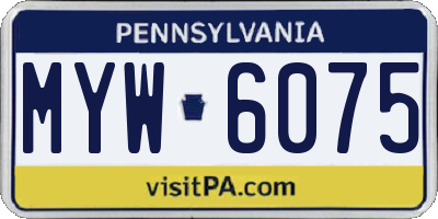 PA license plate MYW6075