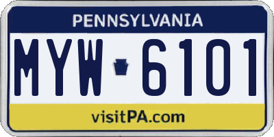 PA license plate MYW6101