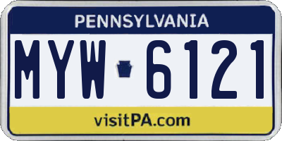 PA license plate MYW6121