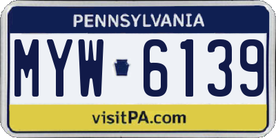 PA license plate MYW6139