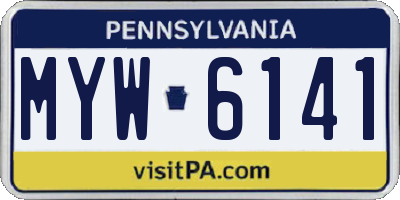 PA license plate MYW6141