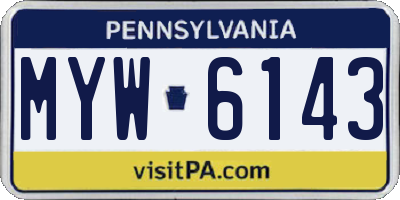 PA license plate MYW6143