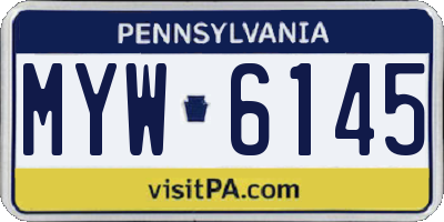 PA license plate MYW6145