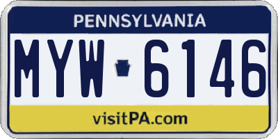 PA license plate MYW6146