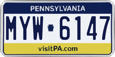 PA license plate MYW6147